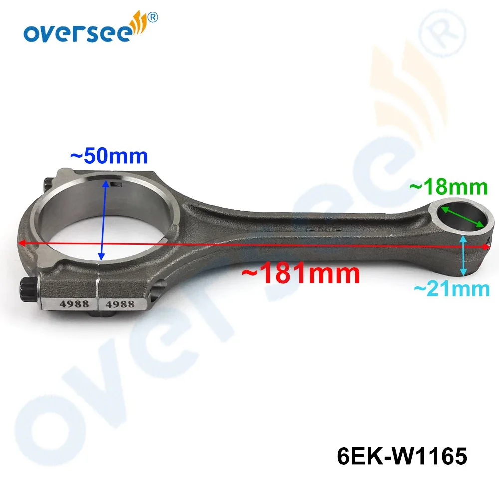 6EK-11631 + 6EK-W1165 Piston Kit STD and Connecting Rod Assy  for Yamaha F115 115HP 4 Stroke Outboard Engine