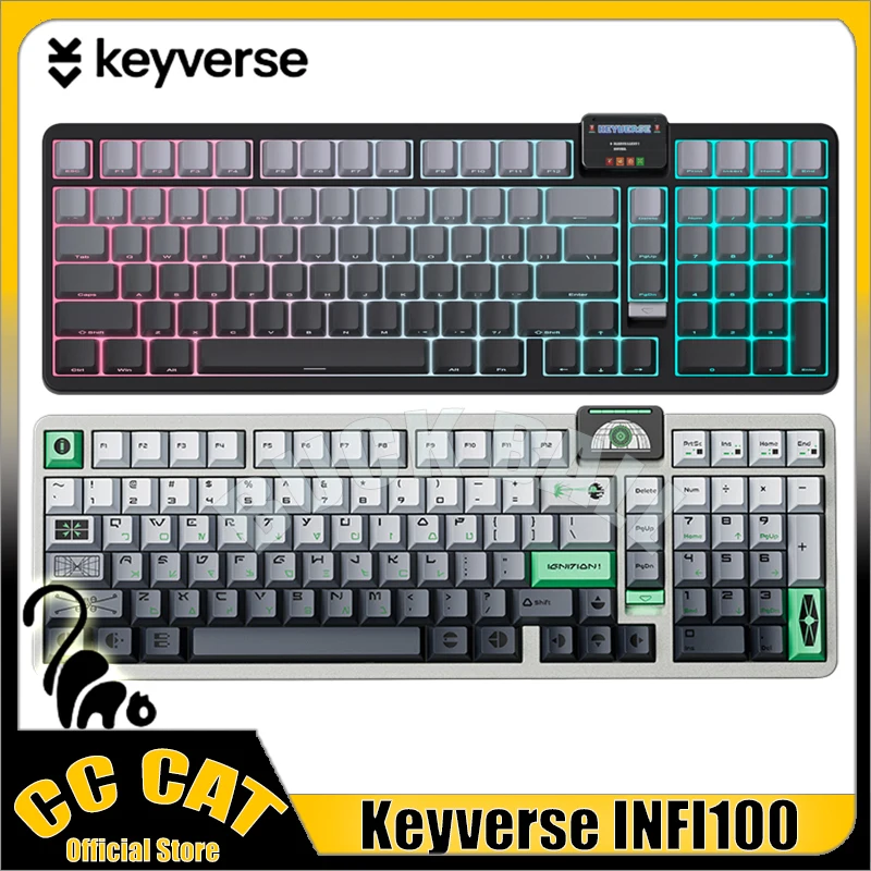 

Pre Sale keyverse Infi100 Mechanical Keyboard Wireless Aluminium Alloy Keyboards RGB Hot-Swap Gasket Gamer Office Keyboard Gift