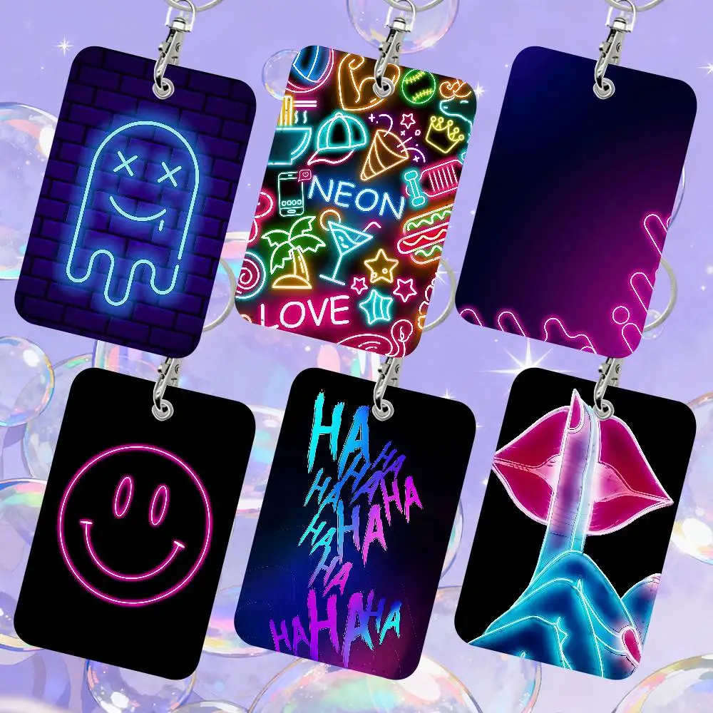 

Держатель для карт Neon Light 1, кожаный ящик для хранения карт, брелок для ключей, держатель для бирки доступа, держатель для удостоверения личности, брелок для ключей