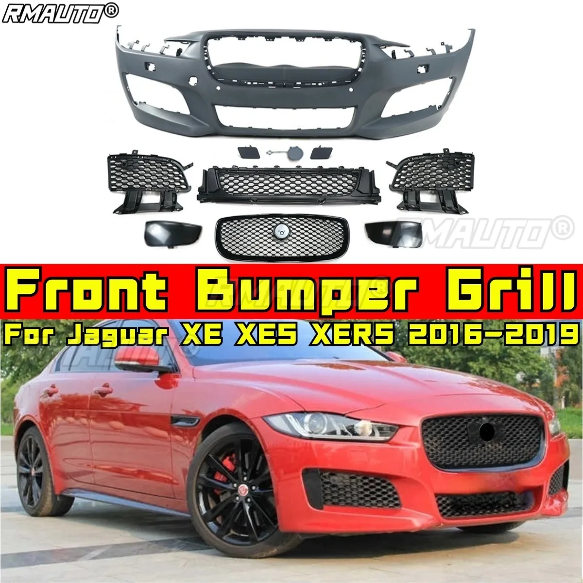 

For Jaguar XE XES XERS 2016-2019 Car Accessories Car Grille Racing Grills Front Bumper Grill Bumper Grill Front Grill Body Kit
