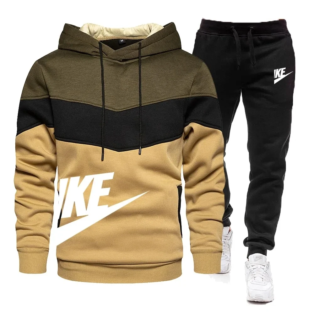 2024 Men\'s Hoodie+Pants Set Casual Sportswear Hoodie Pants 2-piece Set Casual Sportswear Autumn/Winter Jogging Set