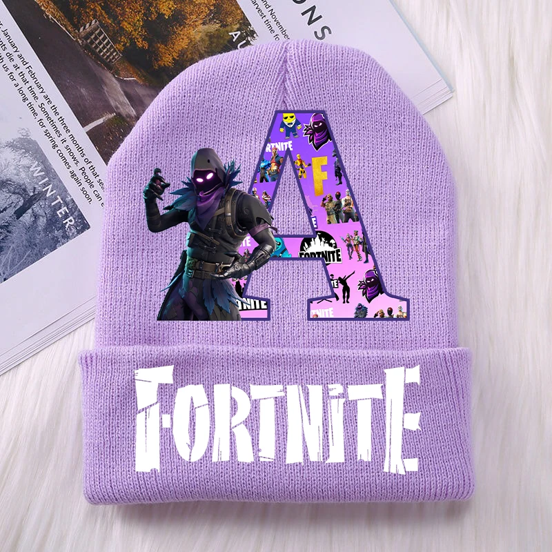 

Детская вязаная шапка Fortnite с рисунком буквы, шапочка для мальчиков, теплая шапка для занятий спортом на открытом воздухе, зимние аксессуары для детей, подарки на день рождения