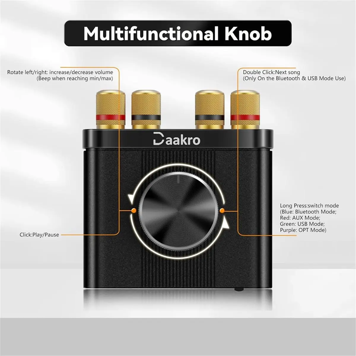 Amplificador Bluetooth Mini DTC5 AK30 para Caixas de Som Passivas, Amplificador de Áudio Digital HiFi 2.0CH TPA3116D2 50W+50W pa