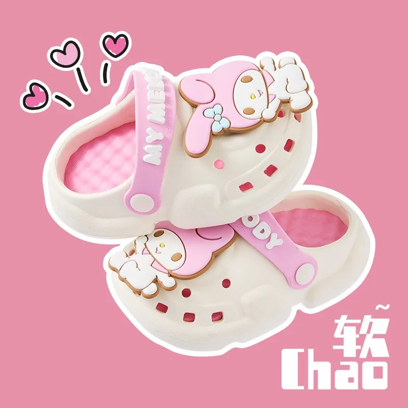 Women Cute Slides Summer Outdoor Sandals Non Slip Cloud Kuromi Cinnamoroll Hole Shoes Fashion Design Hello Kitty Slippers