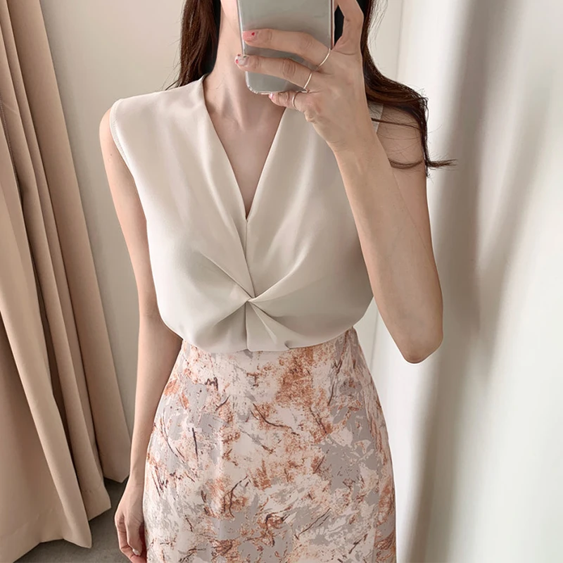 

Chic V-ne Knot Svel irt High Waist Floral Painting f-length Skirt Long Dr Women's Faion Summer Cotton Set