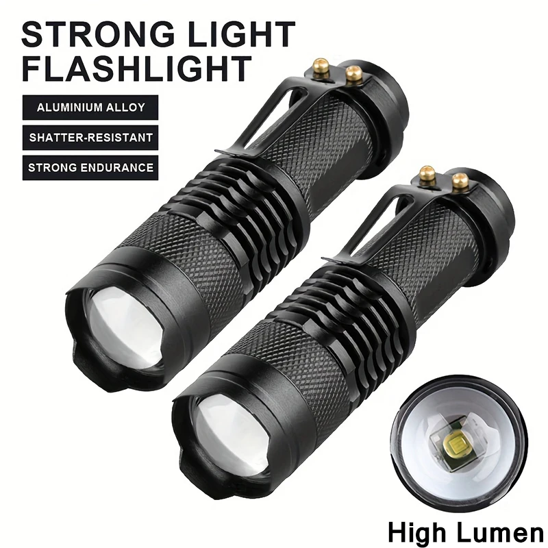 

Powerful Tactical Flashlights Portable LED Camping Lamps 3 Modes Zoomable Torch Light Lanterns Self Defense 6pcs/Lot z50