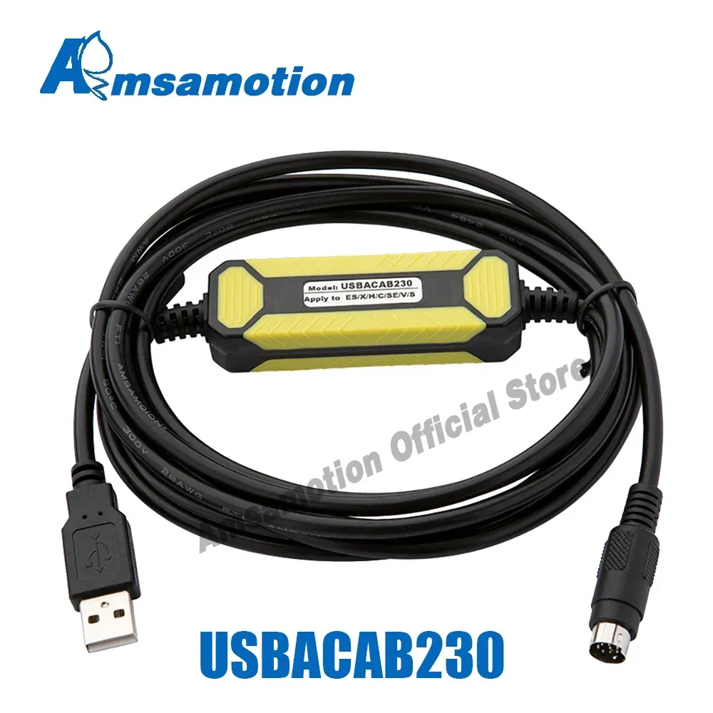 Кабель USBACAB230 USB-DVP AMSAMOTION для Delta DVP EH ES EC EX SS DVP14SS211T DVP16-PLC, медный провод для программирования и загрузки данных