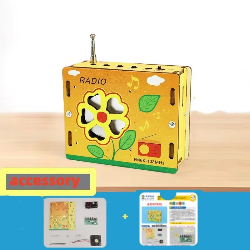 Modèle de Radio FM, jouet décoratif de bricolage, Kits d'expérimentation scientifique en bois, Puzzle d'apprentissage scientifique, matériel d'assemblage fait maison