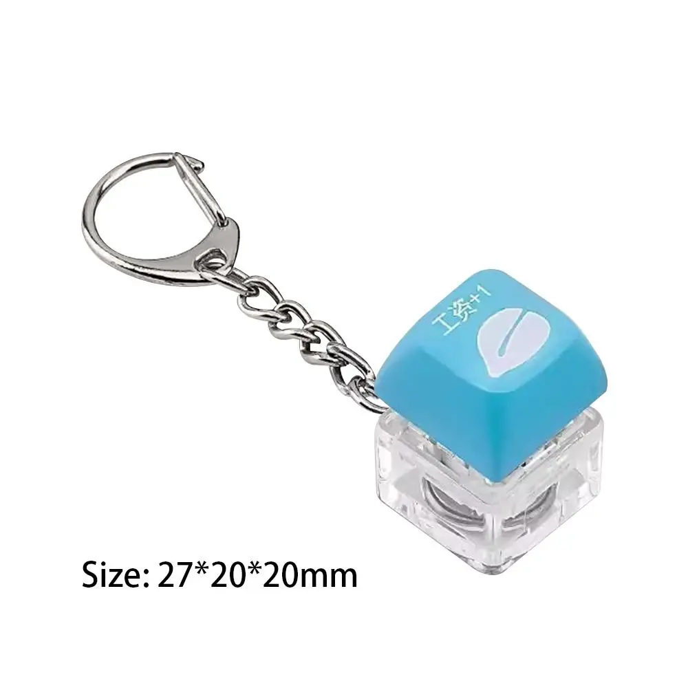 Relaxing DIY Keyboard Fidget Keychain Keys Button With Light Finger Keyboard Caps Relief Stress Pass The Time Pinch Toy