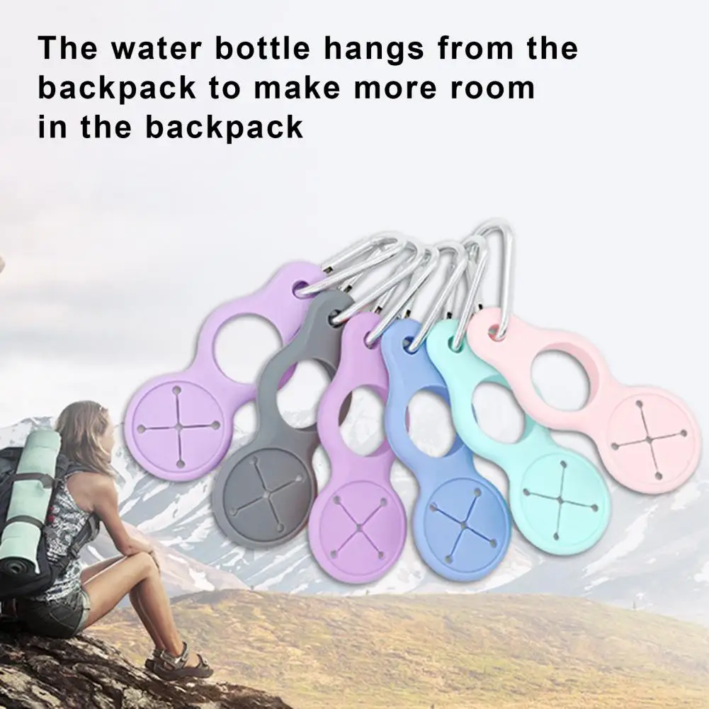 Sports Water Bottle Buckle Keychains Mini Size Outdoor Travel Silicone Outdoor Carabiner Bottle Holder Towel Hook Clip