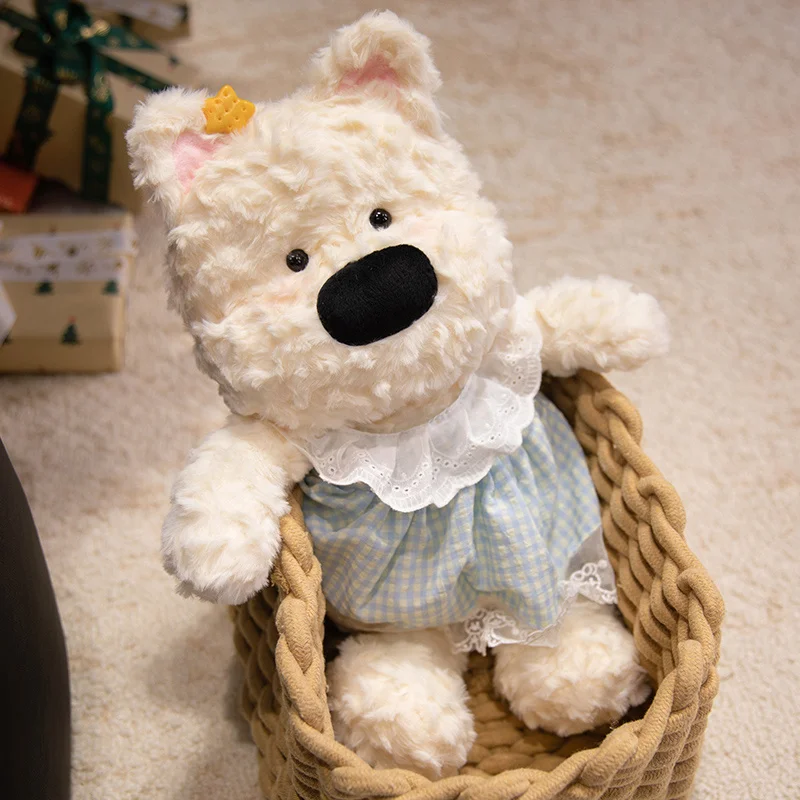 Kawaii West Highland White Terrier giocattoli di peluche simpatico cane bianco con vestiti accessori bambola divertente regalo di compleanno