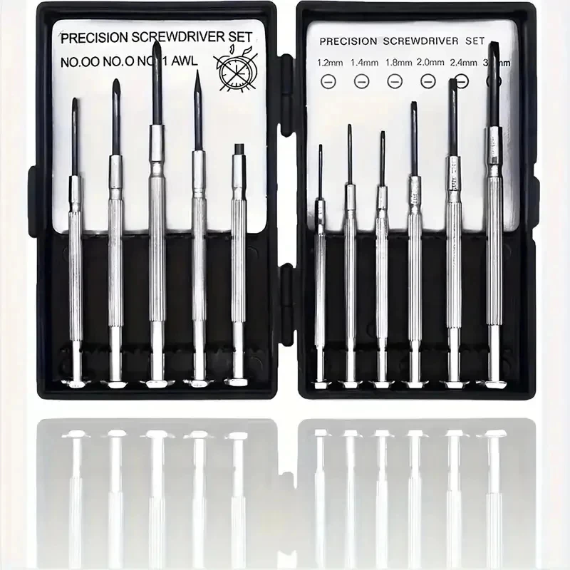 Conjunto de 11 Chaves de Precisão Mini, Kit de Chaves Pequenas para Eletrônicos, Brinquedos, Computadores, Reparo de Relógios, Caixa Vermelha Resistente para Atualização