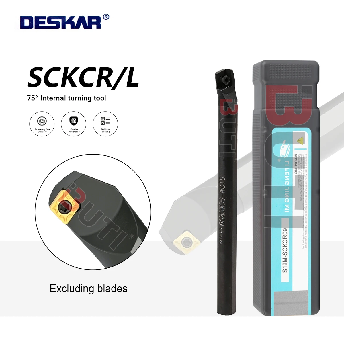 

SCKCR/L Tool Rod S06J/S08K/S10K/S12M/S16Q/S20R/S25S-SCKCR06 09 12 DESKAR 100% Original 75 Degree Screw Type Inner Hole Tool Rod