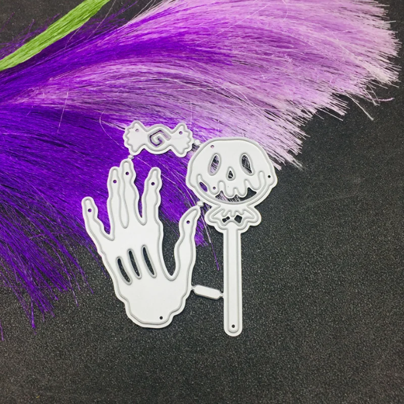 Halloween Skeleton Hand Etching Metal Cutting Dies DIY Scrapbook Die Cutout Wedding Party Craft Card Embossing Decora Stencils