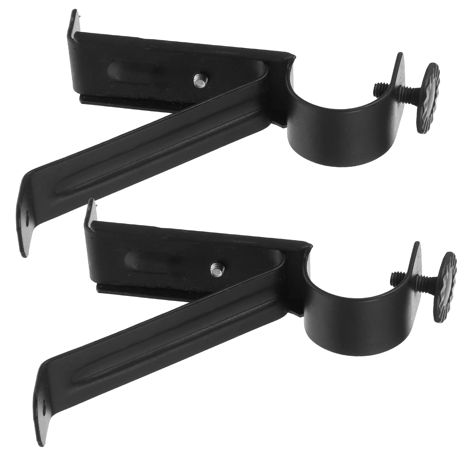 

2pcs Poles Brackets Heavy Duty Iron Wall Mount Holder For Living Room Bedroom Kitchen Office, Window Curtain Rod Support,