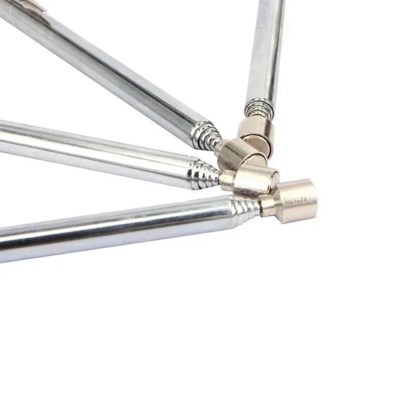Herramienta Manual de reparación de automóviles con Clip para bolígrafo, varilla de succión magnética, accesorio, pastilla Universal plateada telescópica magnética portátil