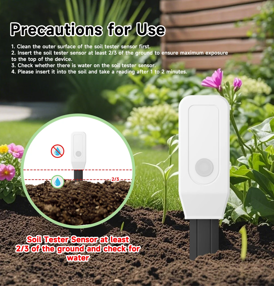 투야 토양 테스트 센서 Zigbee3.0 WiFi 블루투스 습도 온도 모니터 정원 식물 관개 자동 토양 감지기