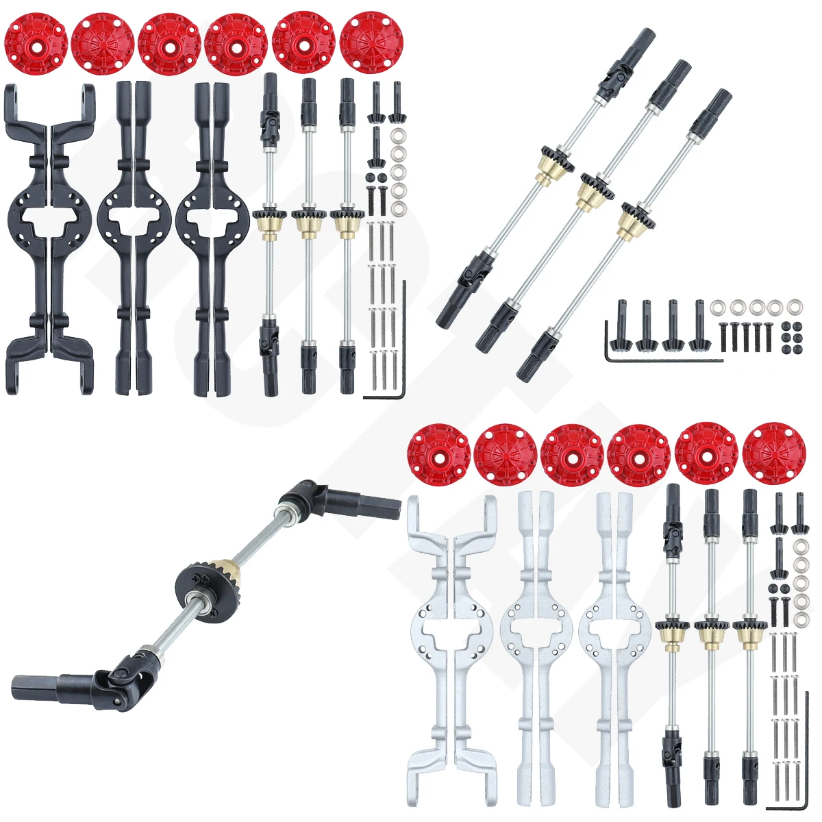 WPL Military Card Six-wheel Drive Military Card Upgraded Modified Front&Middle&Rear Axle Metal Differential Assembly