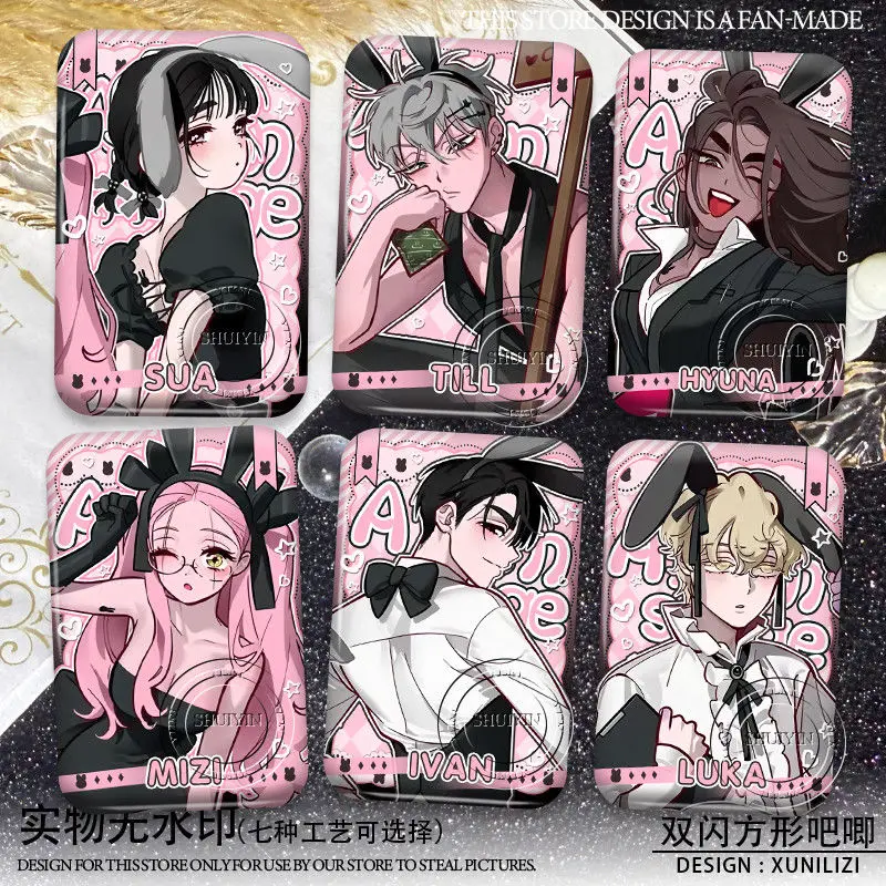 

Серия «The Alienstage 3rd Anniversary Rabbit Cafe» Mizi Sua, квадратный значок Luka с двойной вспышкой идеально подходит для сбора сувениров