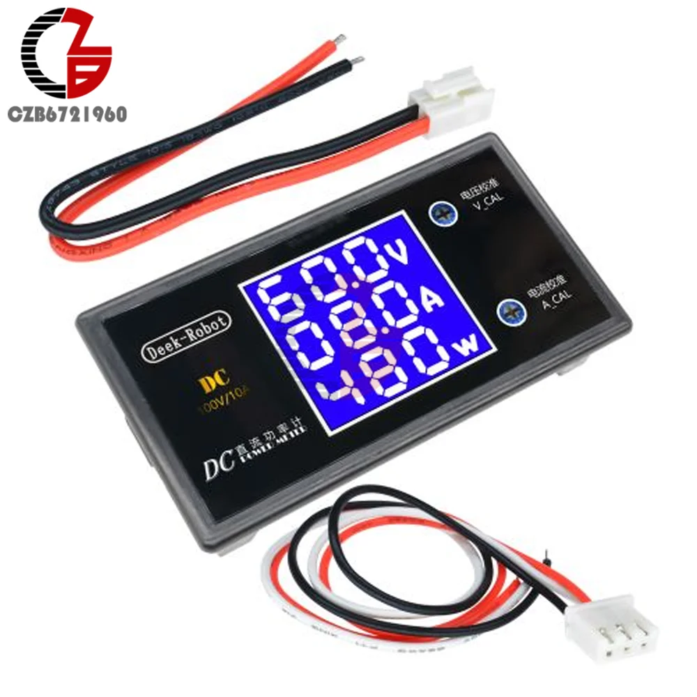 DC 0-100V 10A Voltage Current Tester LCD Digital Voltmeter Ammeter High-precision Wattmeter Power Meter Volt Detector Tester