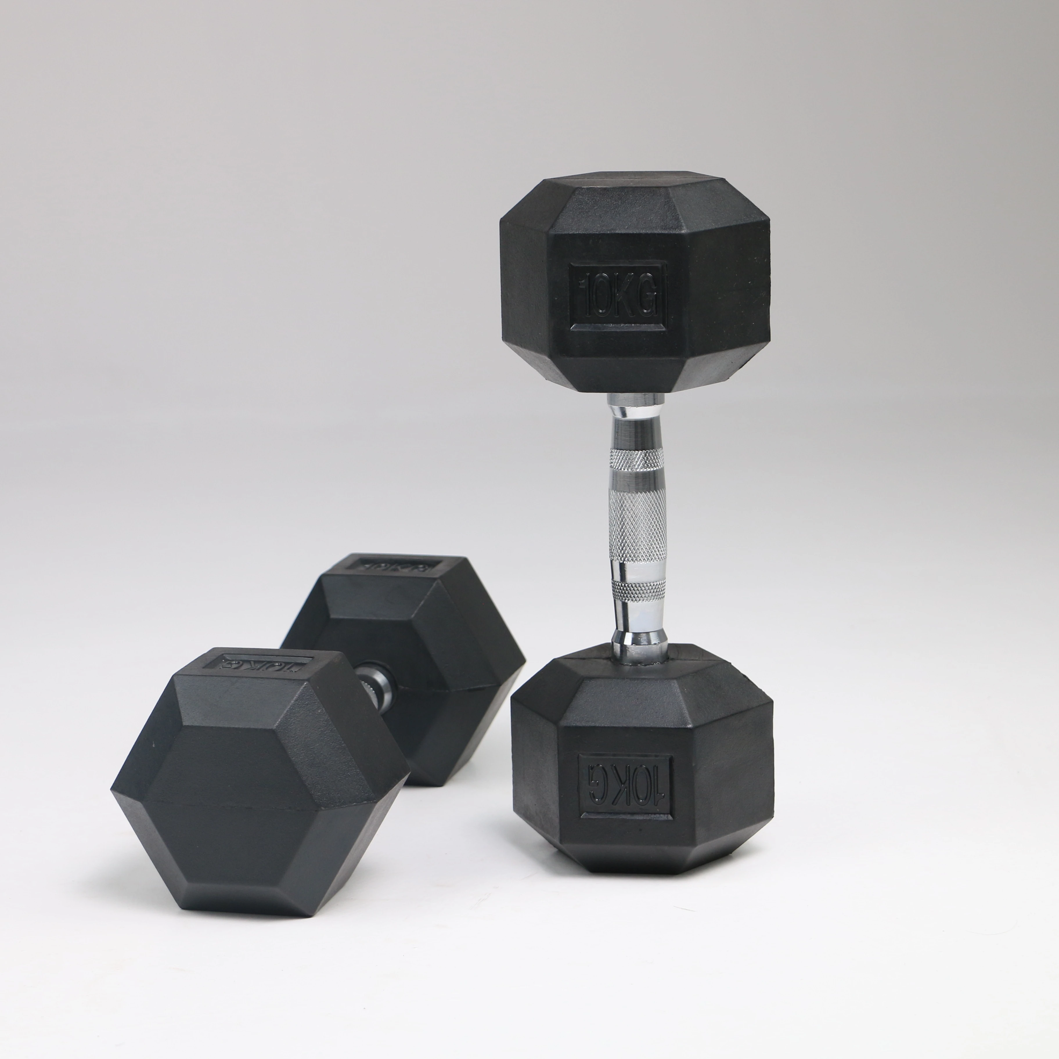 Premium Hexagonal Rubber Dumbbells 2.5kg- for Professional Gym and Home Bodybuilding Strength Training