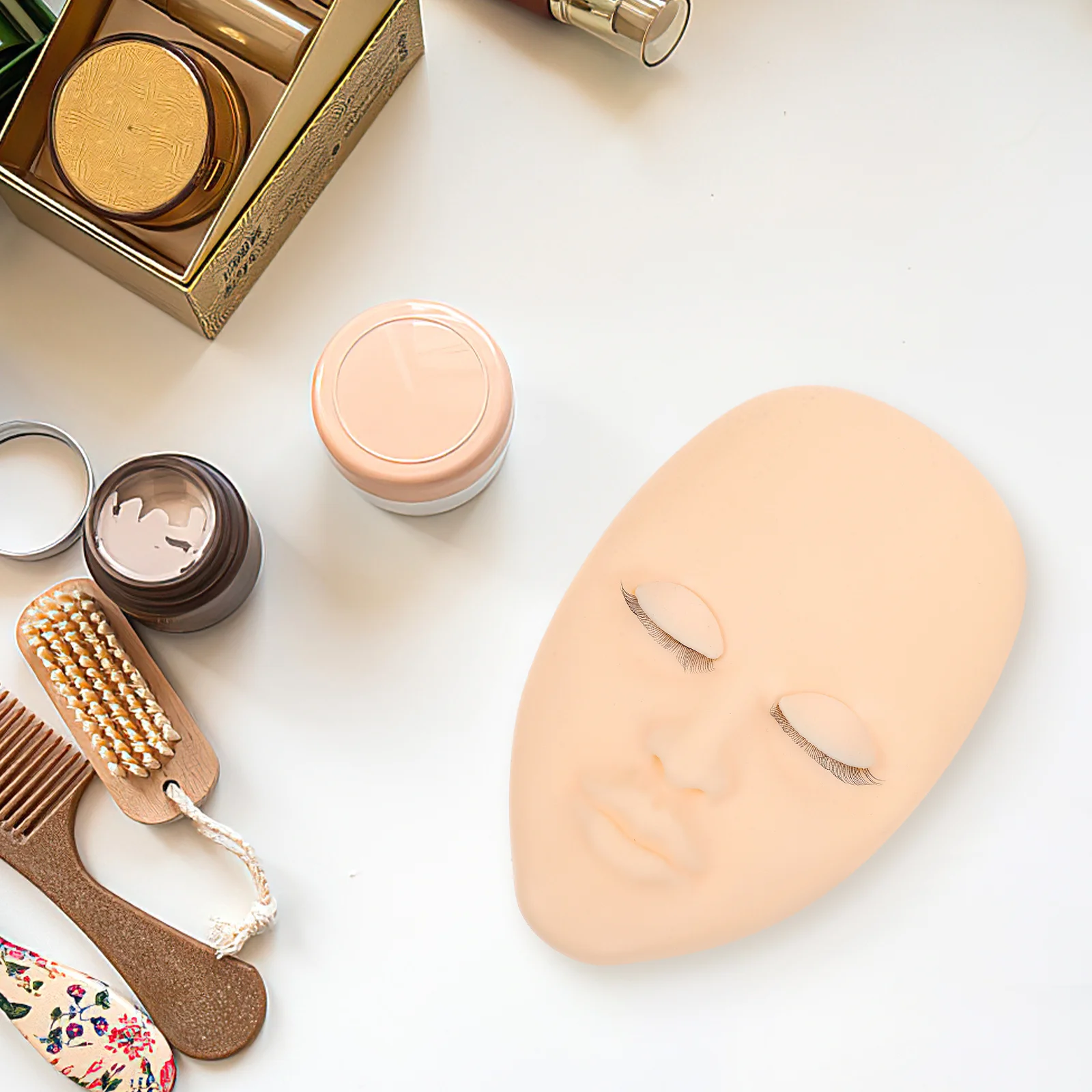 Estensione delle ciglia Testa di manichino Pratica trucco Viso Strumento realistico per l'addestramento delle ciglia con superficie liscia per professionisti principianti