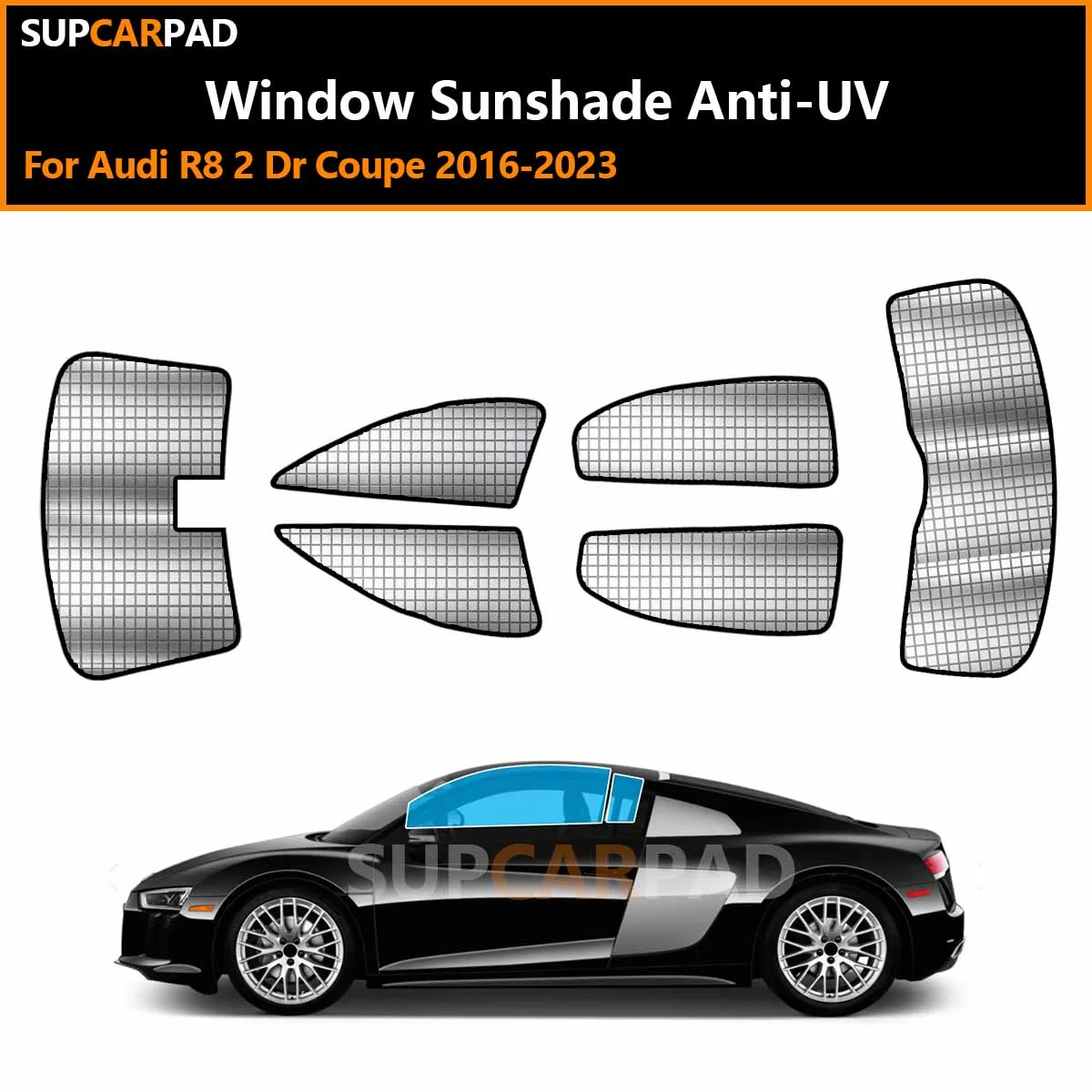 

Солнцезащитные шторки для окон автомобиля Audi R8 2-дверное купе 2016-2023, на заказ, с защитой от УФ-излучения, аксессуары