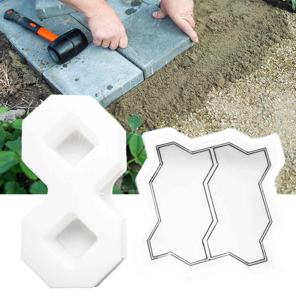 DIY Path Maker Paving Cement Brick Mold Outdoor Courtyard Garden Stone Road Manually Concrete Carving Pavement Tool