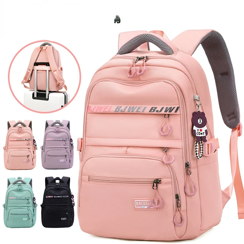 Вместительные нейлоновые рюкзаки для девочек, ранец с несколькими карманами, повседневная дорожная сумка