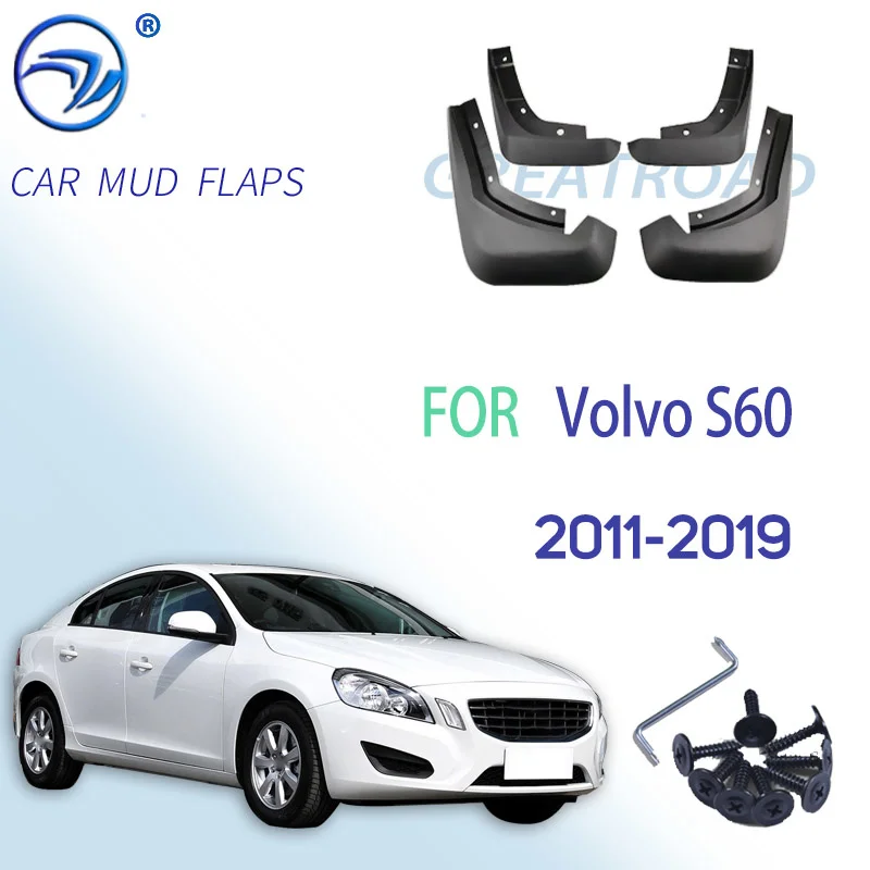 4PCS Car Mud Flaps for Volvo S60 2011-2019 2012 2013 2014 15 16 17 2018 Mudguard Splash Guards Fender Mudflaps Auto Accessories