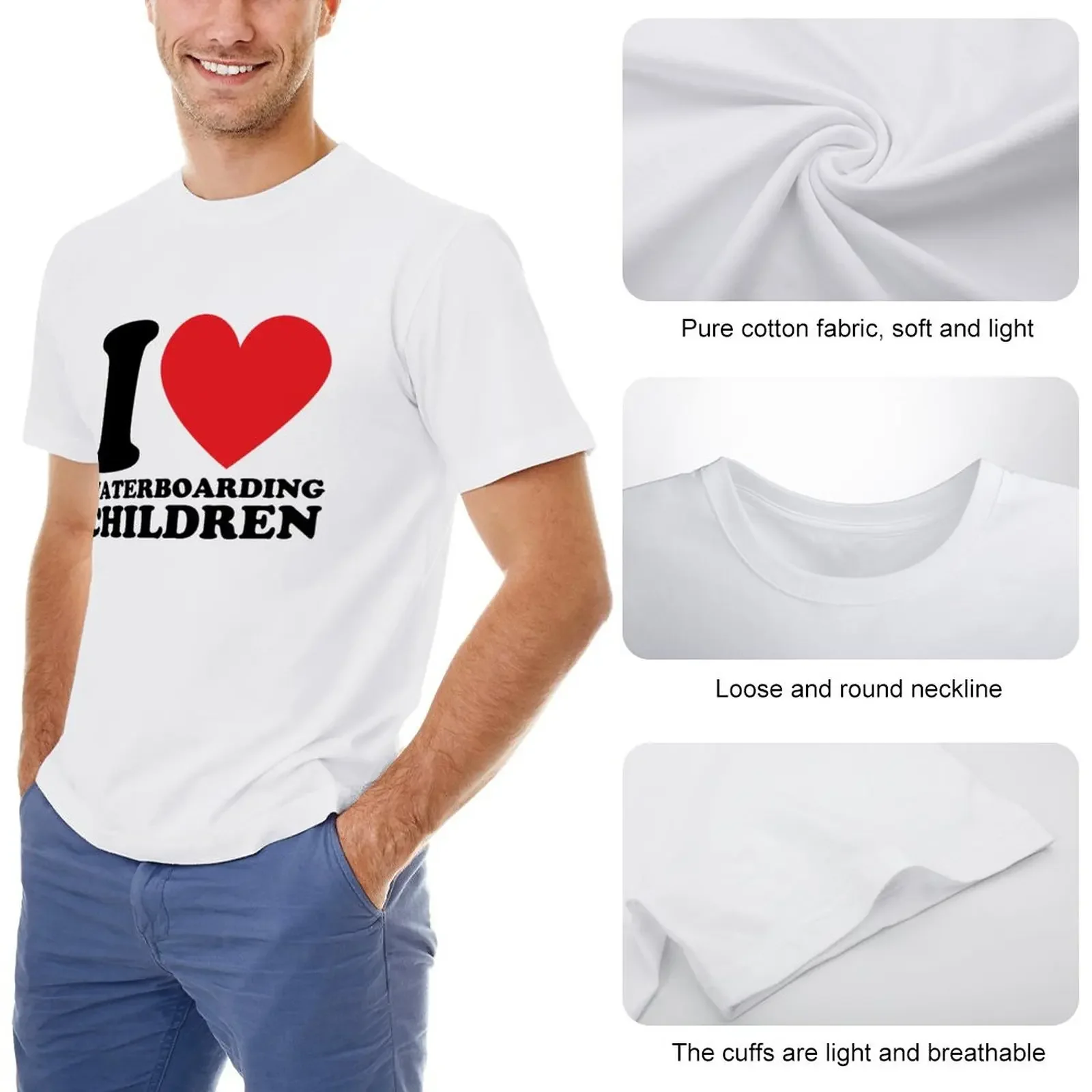 I Love Waterboarding Children T-Shirt blue archive hippie clothes street wear mens t shirt graphic