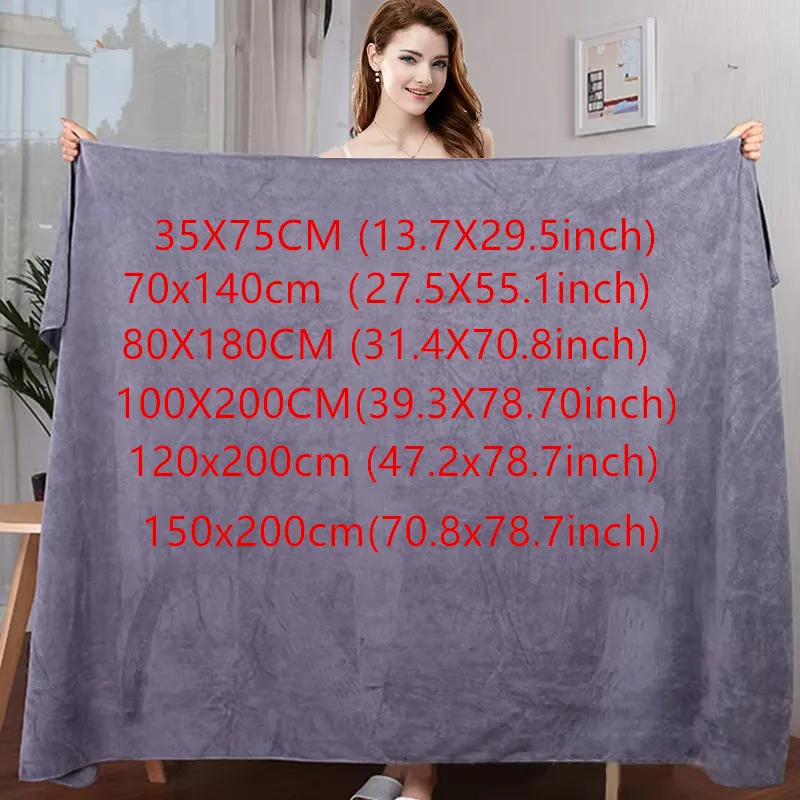 super large Microfiber bath towel,soft, high absorption and quick-drying, sports, travel, no fading, multi-functional use grey