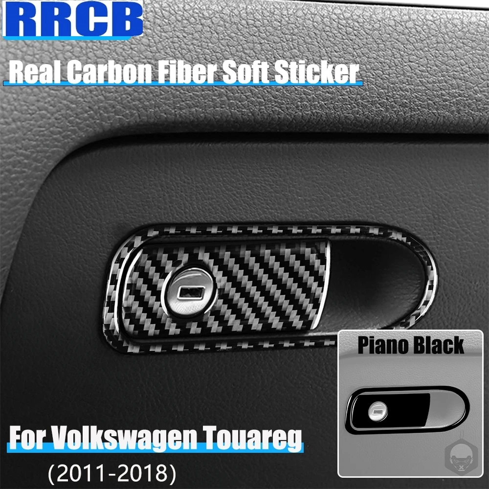 

For VW Touareg 7P MK2 2011 2012 2013 2014 2015 2016 2017 2018 Real Carbon Fiber Car Accessories Glove Storage Trim Cover Sticker