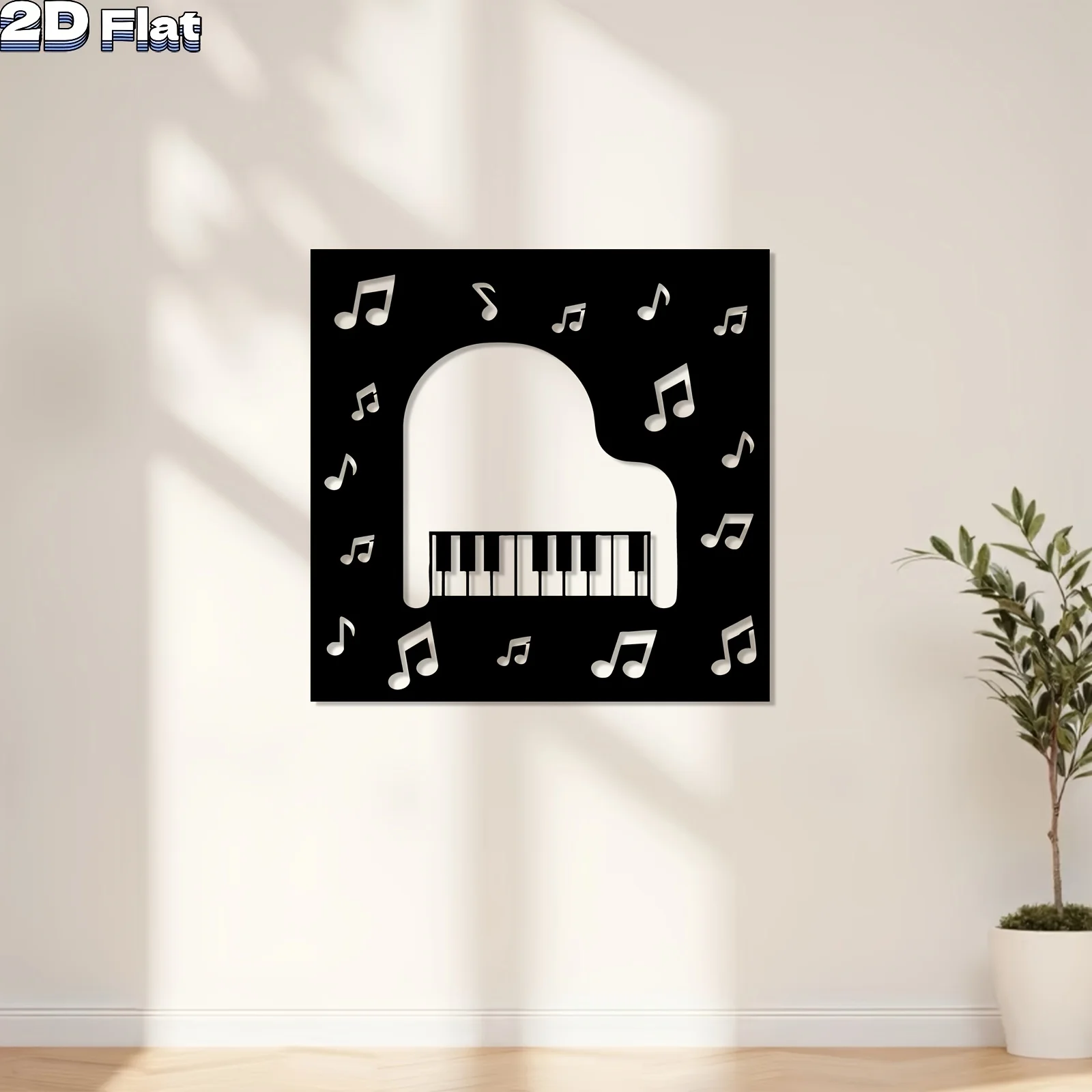 Piano & Musical Notes Iron Wall Art, Rust‑Resistant Decor for Living Room Garden Fence, Christmas New Year Music Lovers Gift