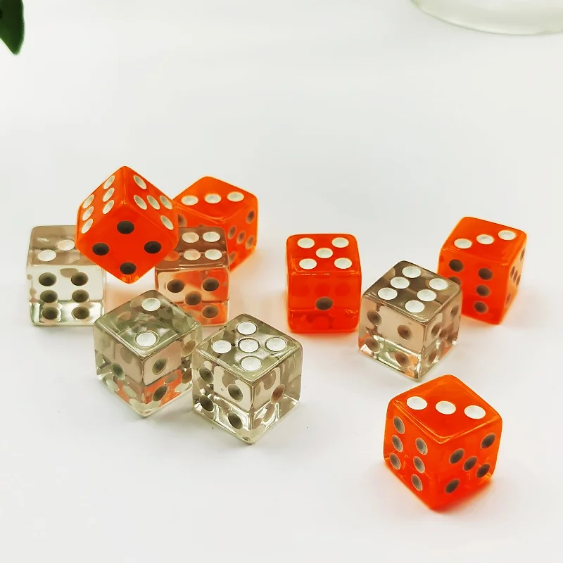 10Pcs Double Colors Combin Square Edge D6 Cube Dice Set 6 Faces 16mm Casino Game Dice With Square Edges Dice For Pub Board Game
