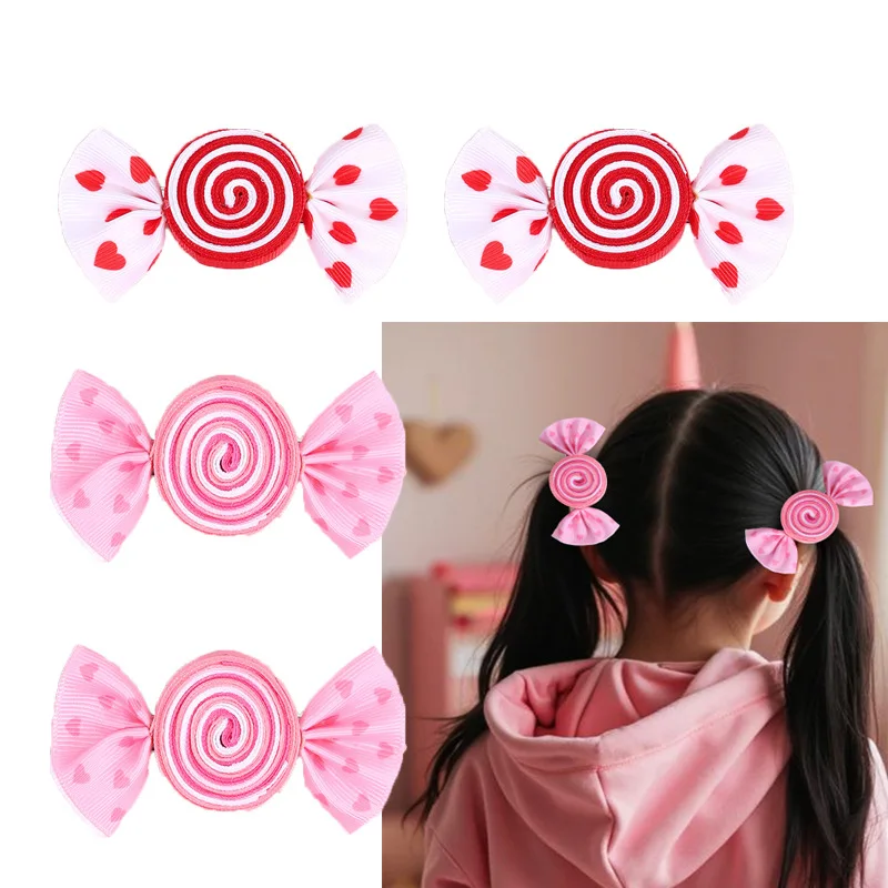 1 Paar Tages-Haarspangen für Kinder: Süße Herz-Schmetterlings-Haarspange mit Schleife – Niedliches Haar-Accessoire – Detail 1