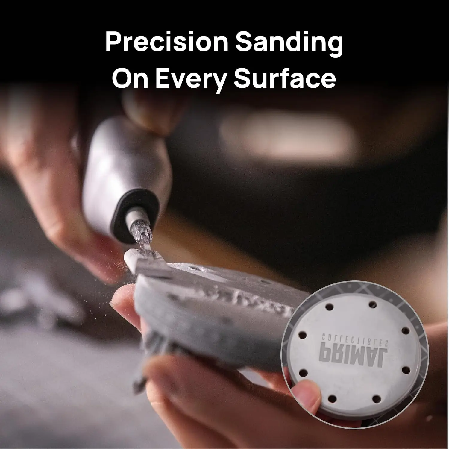 HOZO Portable Sonic Detail Sander Rechargeable Electric Reciprocating Sanding Pen for Model Making 3D Printing Craft Tools