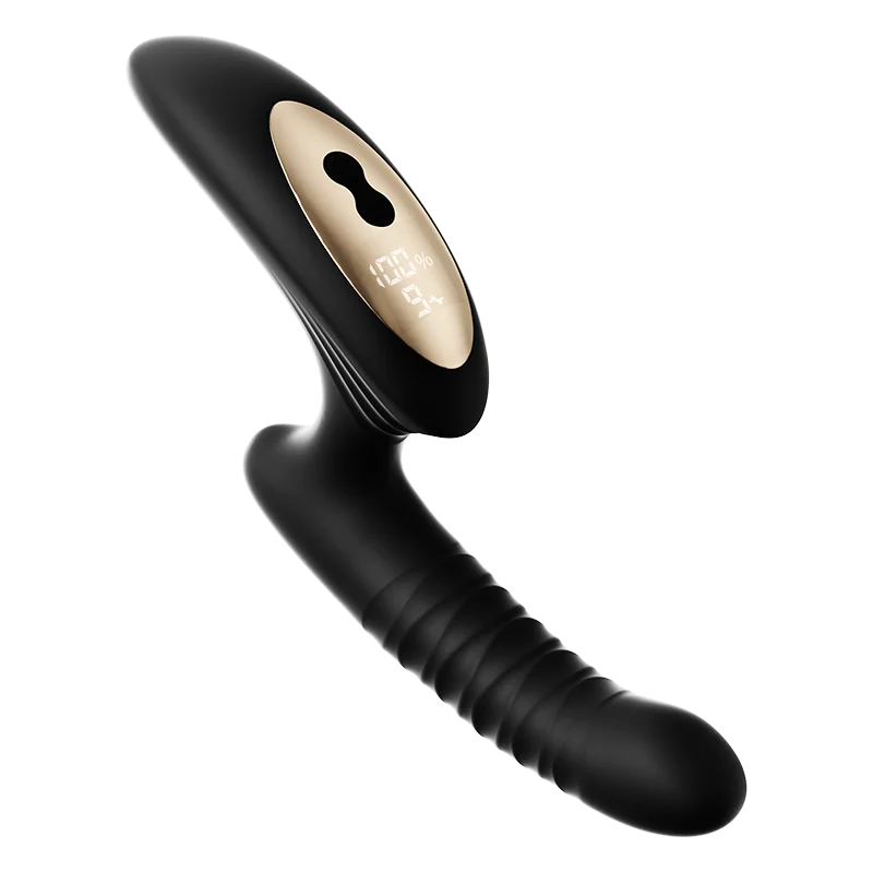 Digital Display Telescopic Prostate Massager 10Speed Thrusting Vibrating PSpot Stimulator Sex Silicone Anal Toy for Men Women