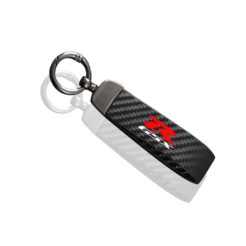 Keychain High-Grade Carbon Fiber Leather Motorcycle Keychain Key Rings for Suzuki GSX-R Accessories