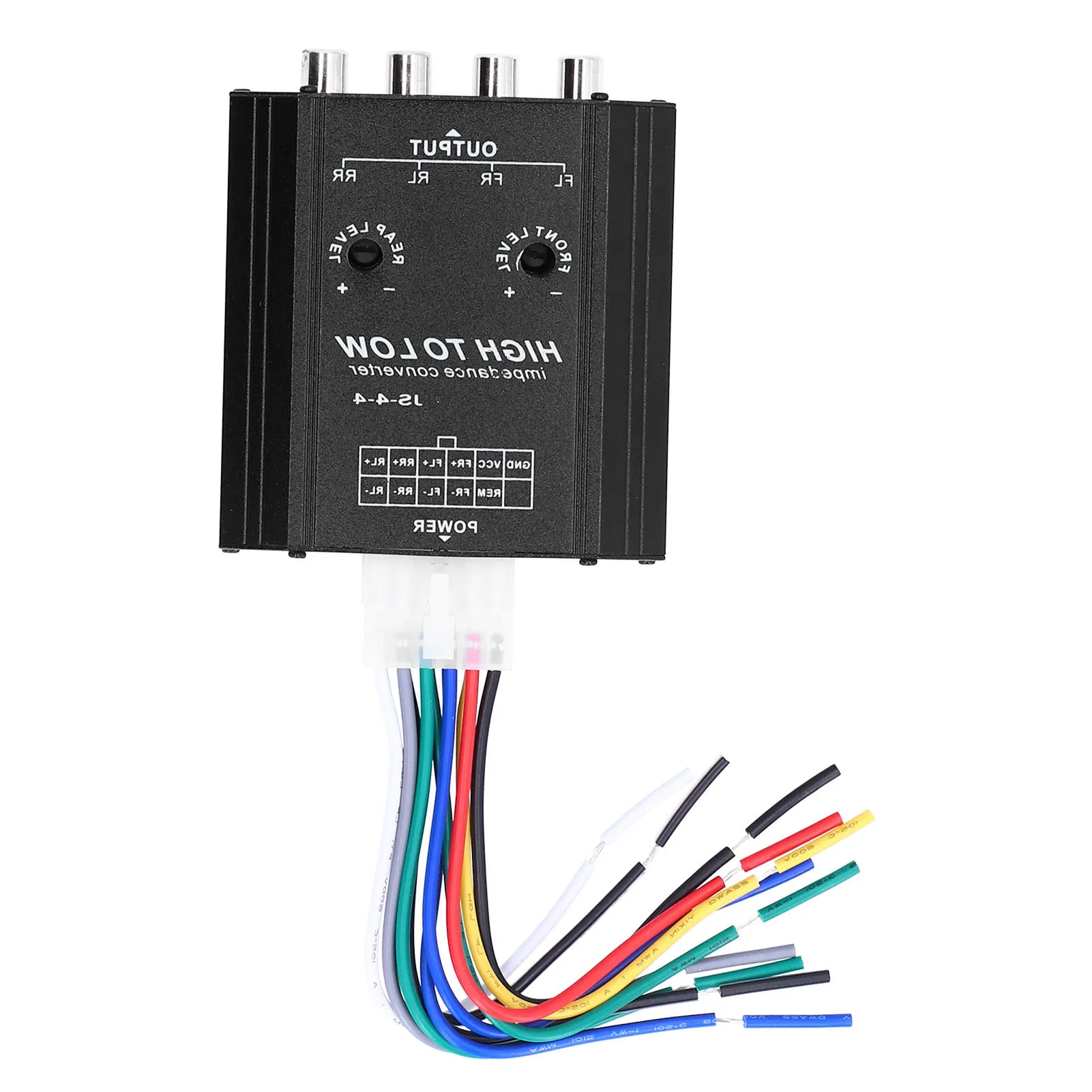 12 فولت 4 قناة محول مقاومة الصوت عالية إلى منخفضة خط سيارة ستيريو راديو المتكلم تردد تصفية مكبر صوت للسيارة إلى خط