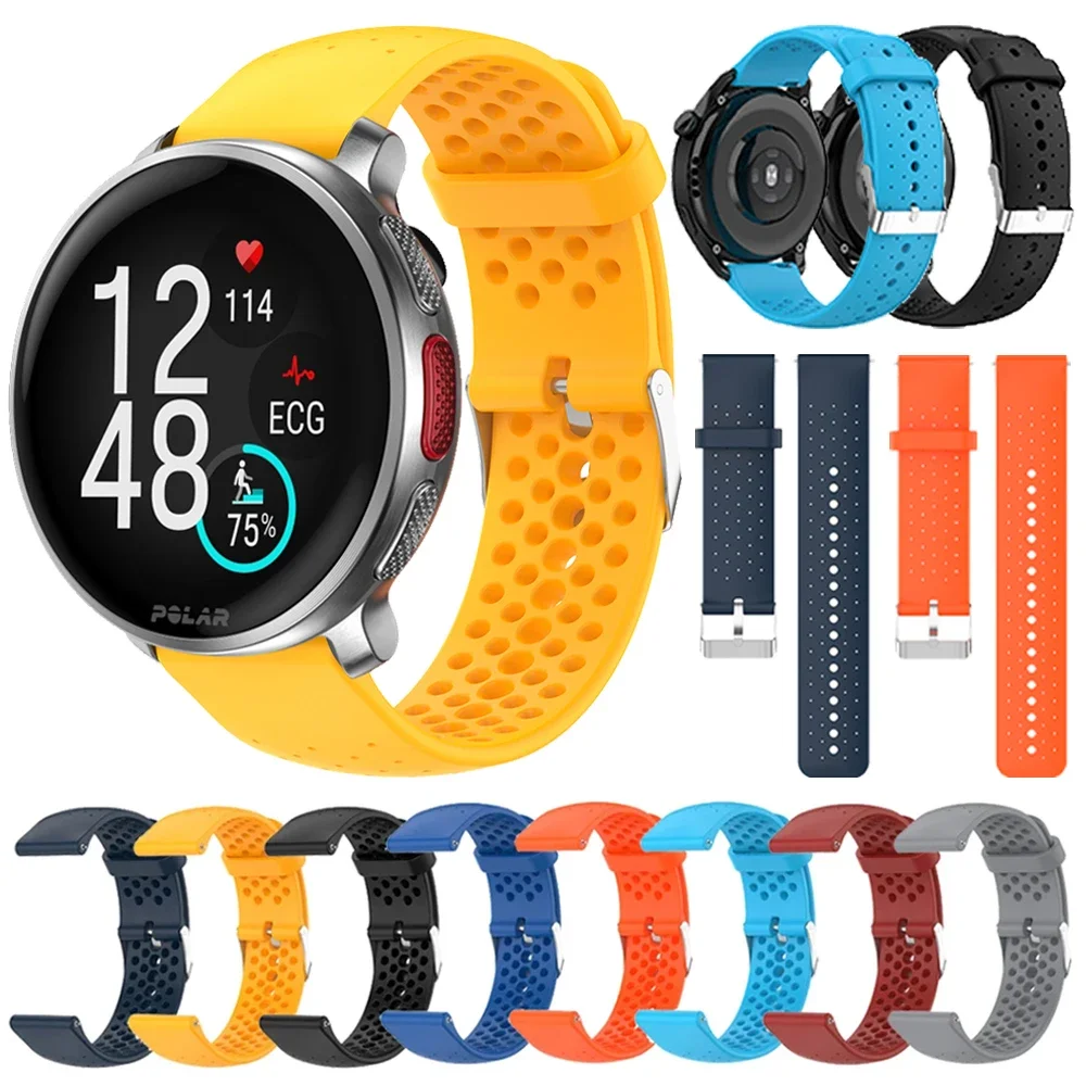 

Спортивный силиконовый дышащий ремешок 20 22 мм для POLAR IGNITE 3 2 Band VANTAGE V3 M2 M/UNITE/GRIT X Pro/Pacer, ремешки для часов, аксессуары