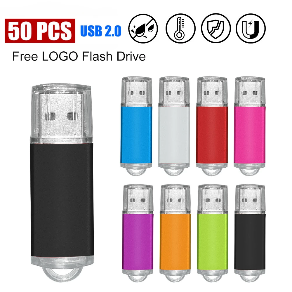 ไดรฟ์ปากกาขายส่ง2.0 50ชิ้น USB แฟลชไดร์ฟ4GB 8GB 16GB 32GB 64GB pendrive ที่เก็บข้อมูล USB Stick ฟรีโลโก้สำหรับเป็นของขวัญในการถ่ายภาพ