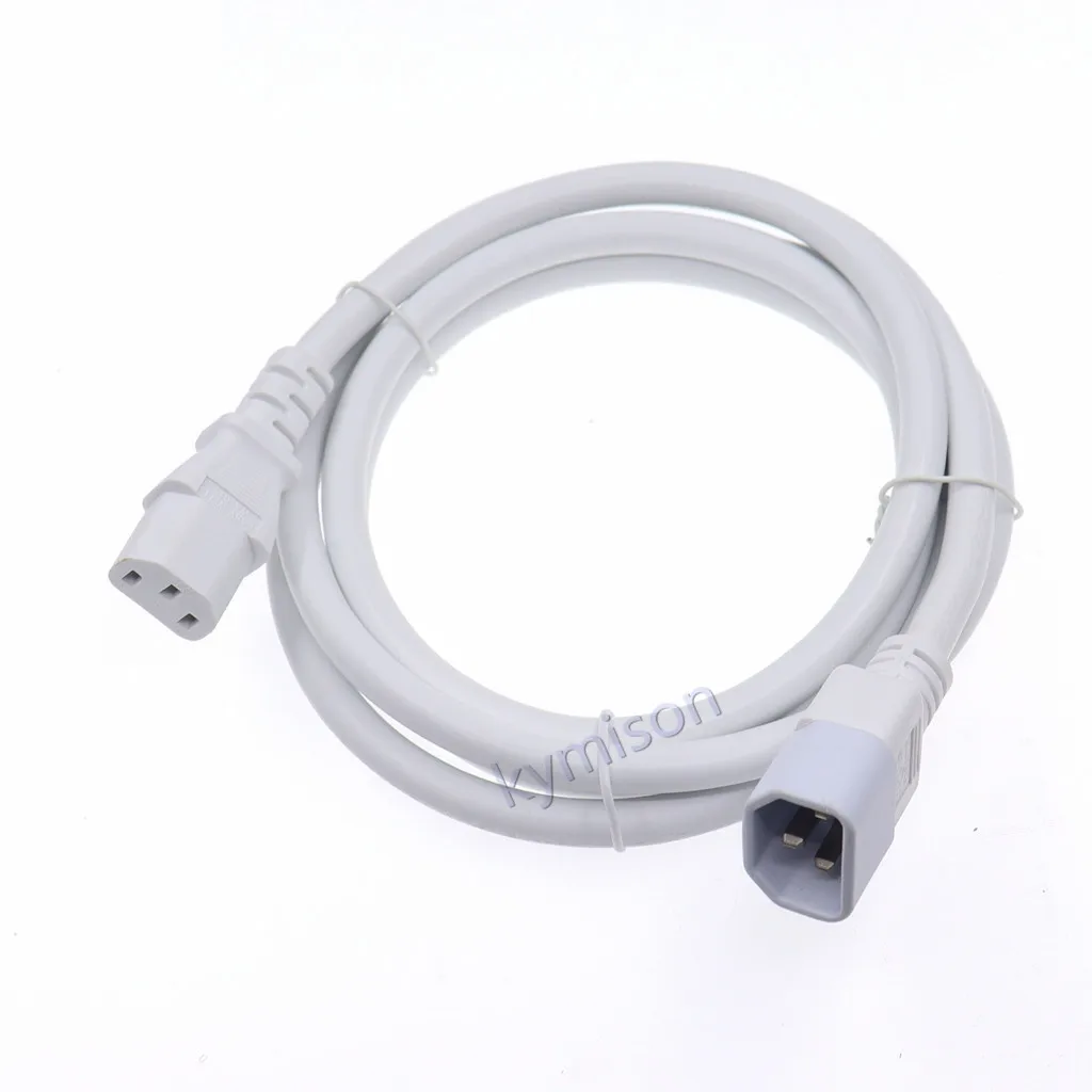 IEC320 C14 To C13 PDU UPS Extension Cable 15A 250V Male To Female 14AWG 3G2.08mm White 0.5m/1m/2m