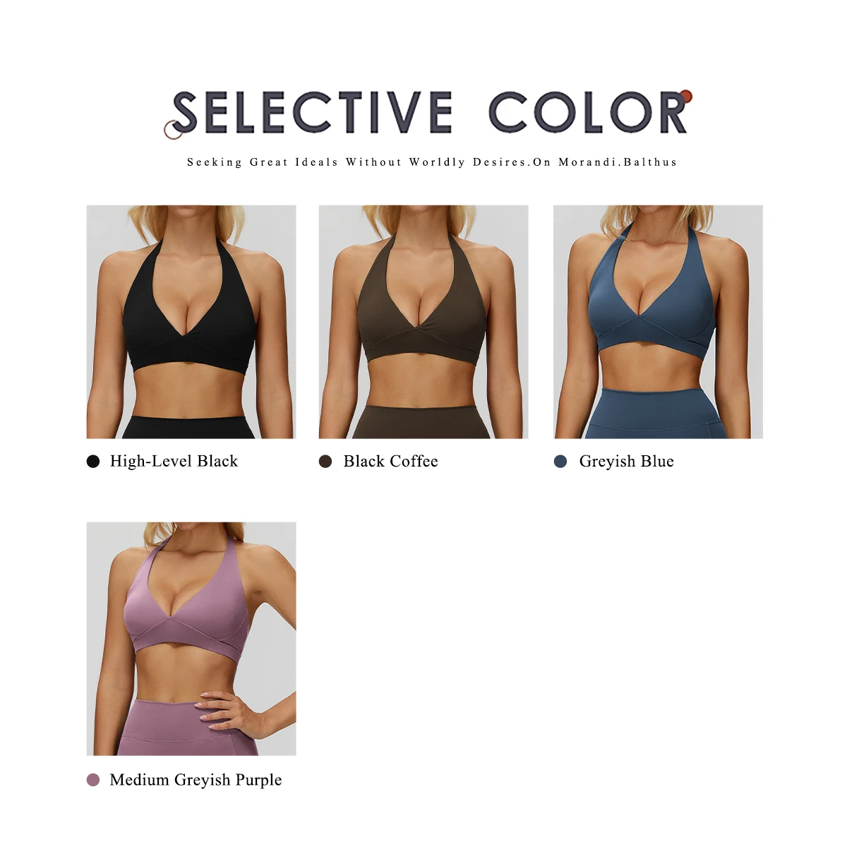 女性用ホルターネックパッド入りスポーツヨガブラ、女性用衝撃吸収サポートバックレストップ、アウトドアランニングジム用クロップトップ