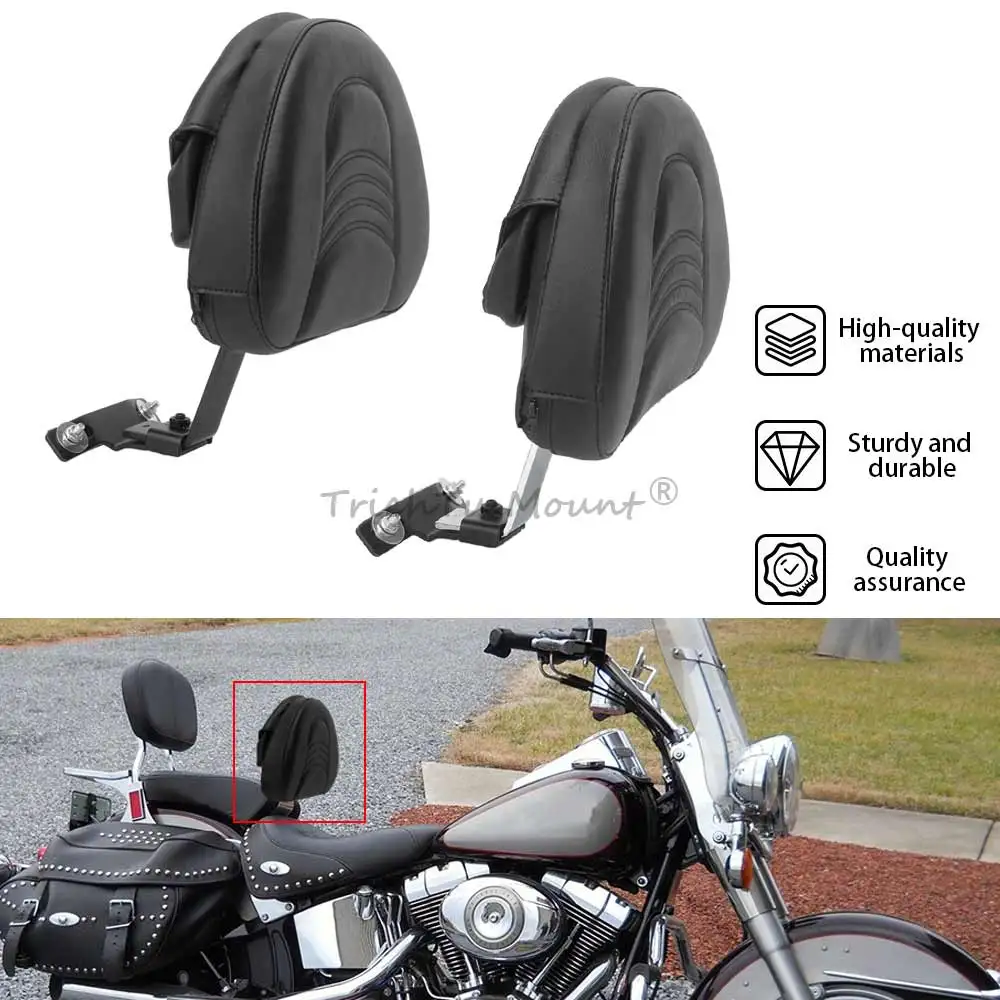 

Quick Release Adjustable Driver Rider Backrest W/ Pocket PU Leather Back Rest For Harley Softail Heritage FatBoy/Classic FLSTC
