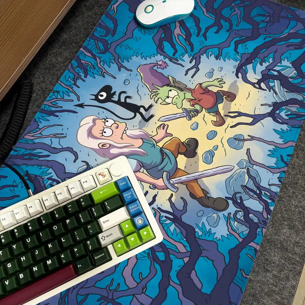 

Cartoon D-Disenchantment Mouse Pad Xxl Computer Large Size Non-slip Gamer Keyboard 90x40cm Art Design HD Deskmat