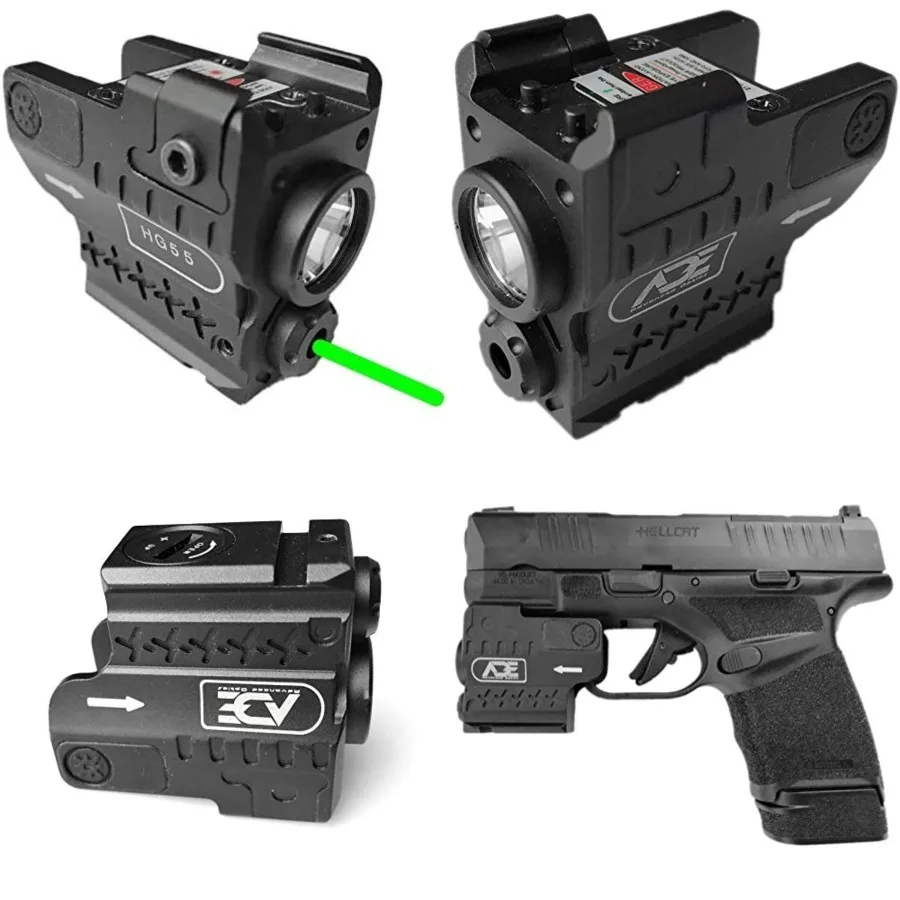 

HG55-2 Class IIIA Green Laser + 250 Lumen Flashlight Sight for Compact Handgun