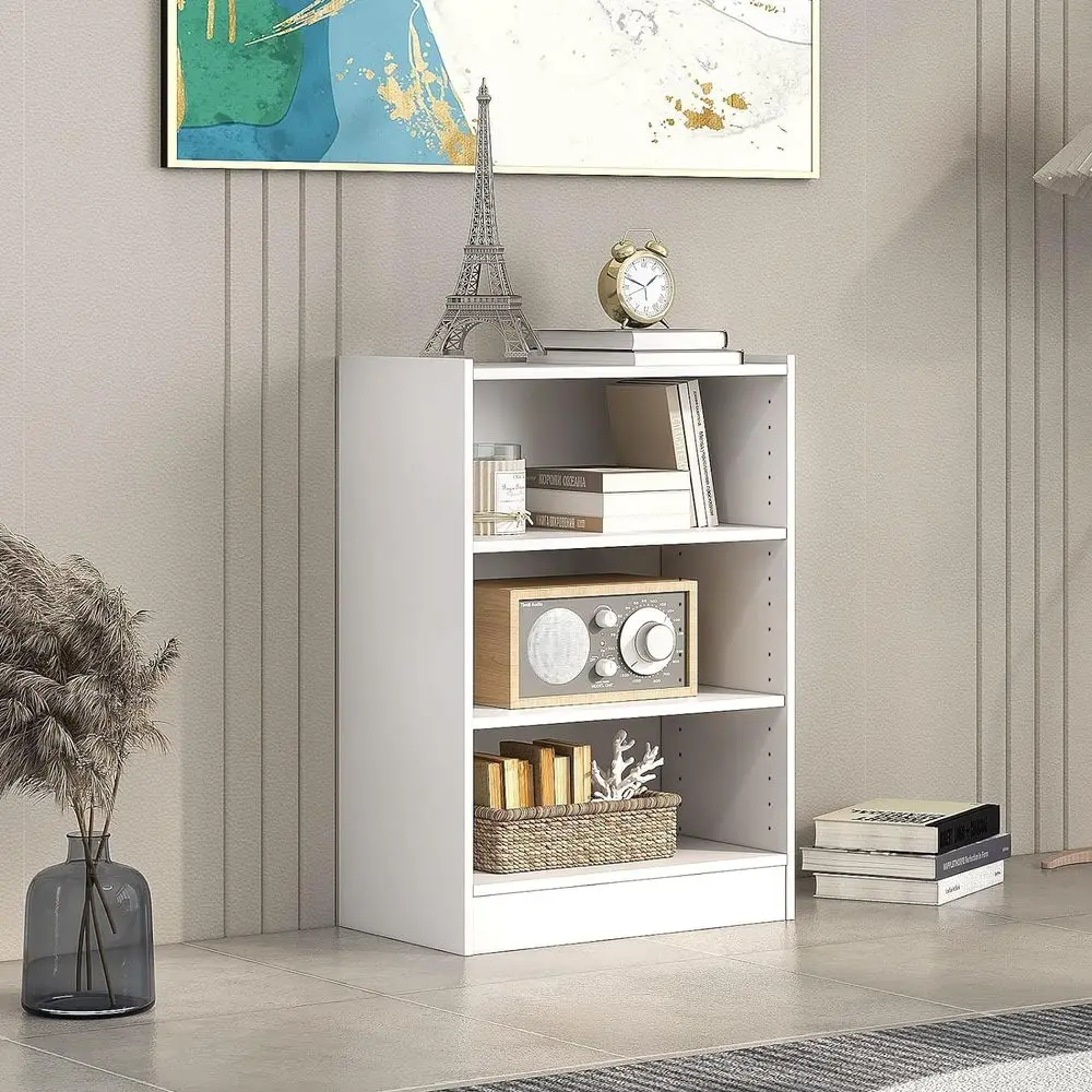 3-Tier Open Bookcase Set with 18-Position Adjustable Shelves, Anti-Toppling Devices, and Multi-Purpose Display Storage for Livin view 2
