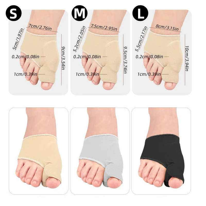 Corrector de Hallux Valgus de silicona, Protector de Gel, cuidado de los pies, alisador de juanetes, ajustador, separadores, calcetines de pedicura, 2 piezas = 1 par