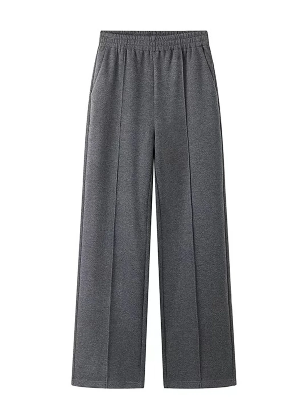 Taille haute jambe droite pantalons décontractés femmes coupe ample taille élastique trajet convivial minceur jambe large pantalon